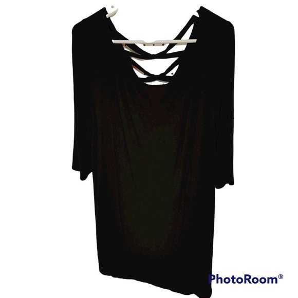 Terra & Sky Tops - Final markdown terra & sky 1X (16W-18W) Stretchy black top / dress -box4